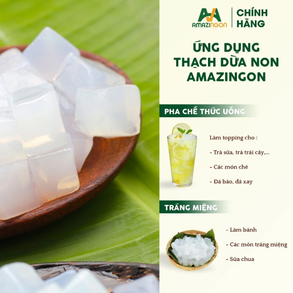 Ứng dụng của thạch dừa non AMAZINGON